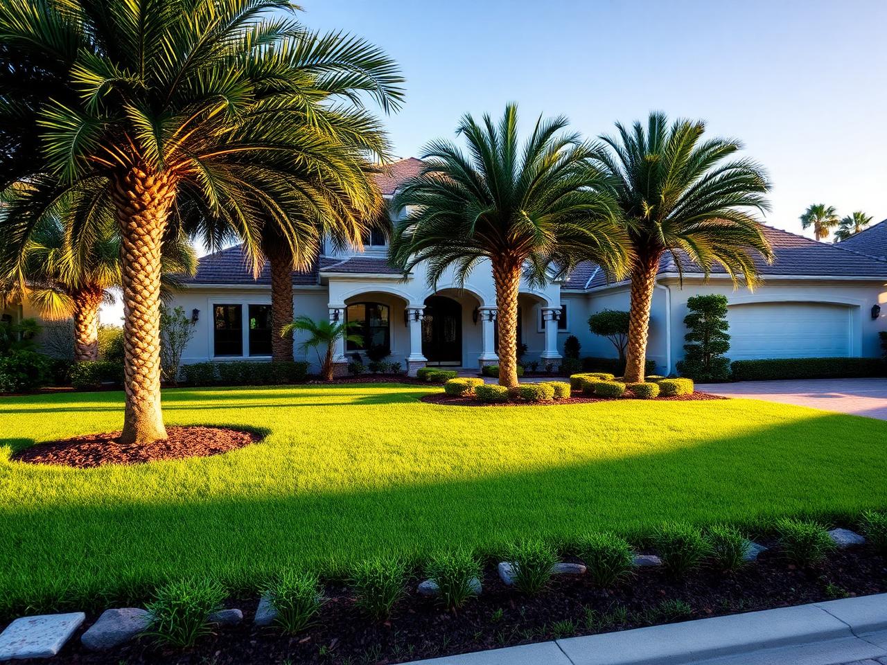 Royal palm front yard