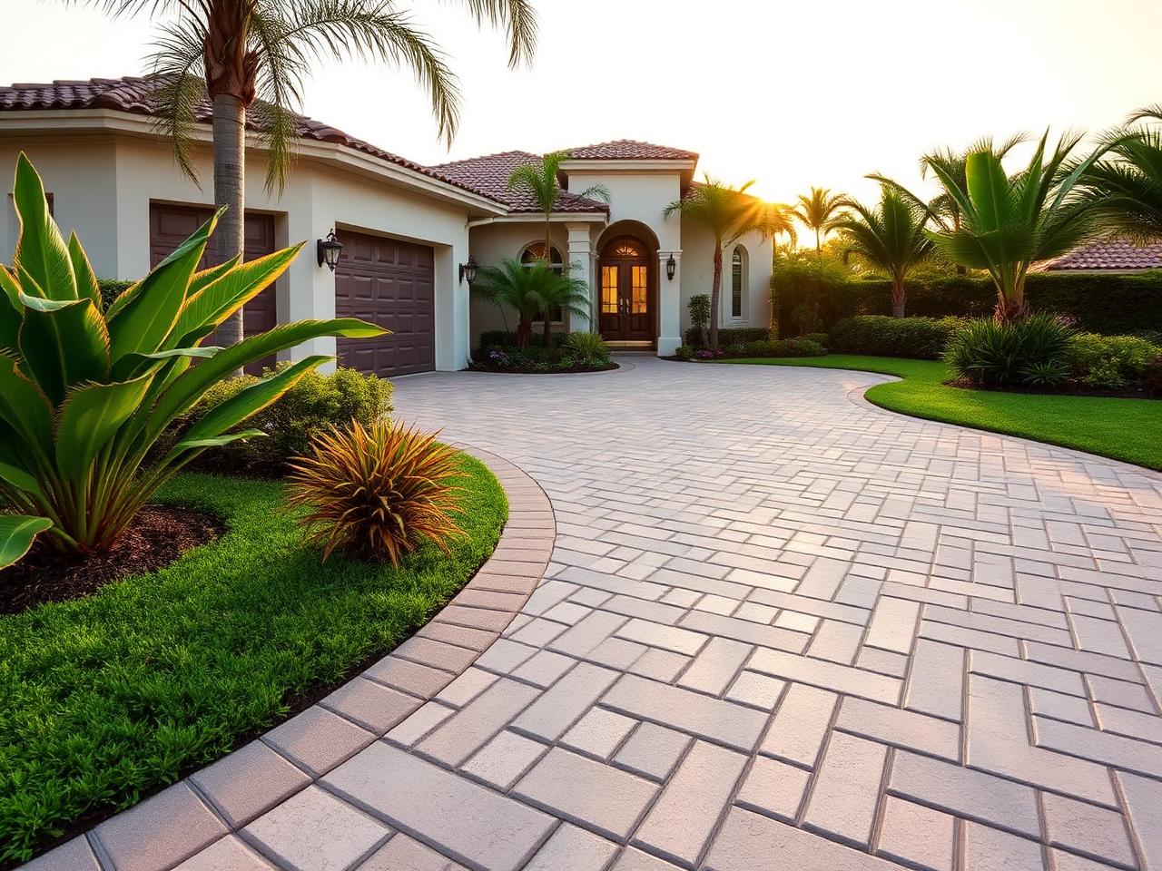 Custom paver driveway